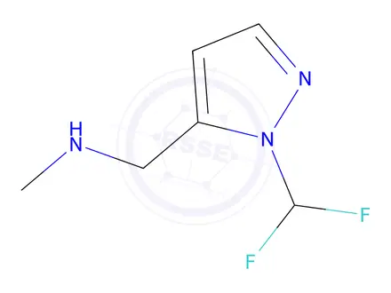 Chemical structure of 1-(1-(Difluoromethyl)-1h-pyrazol-5-yl)-N-methylmethanamine