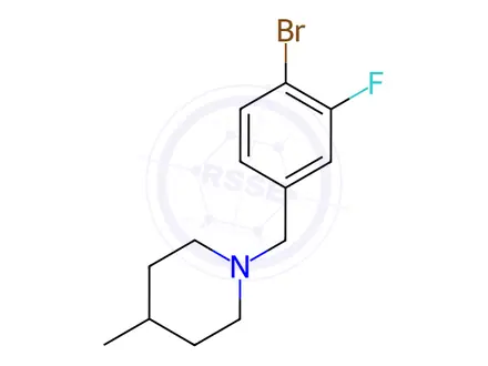 Chemical structure of 1-(4-Bromo-3-fluorobenzyl)-4-methylpiperidine