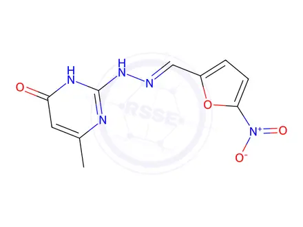Chemical structure of 5-NITRO-2-FURALDEHYDE (4-HYDROXY-6-METHYLPYRIMIDIN-2-YL)-HYDRAZONE