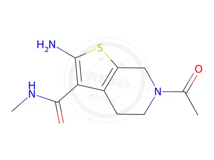 Chemical structure of 6-acetyl-2-amino-n-methyl-4,5,6,7-tetrahydrothieno[2,3-c]pyridine-3-carboxamide