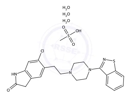 Chemical structure of Ziprasidone mesilate trihydrate