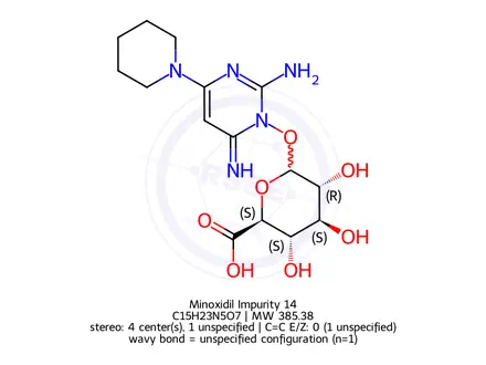 Chemical structure of Minoxidil β-D-Glucuronide