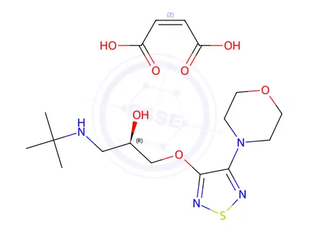 Chemical structure of (S)-(-)-Timolol Maleate