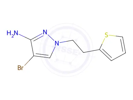 Chemical structure of 4-Bromo-1-(2-(thiophen-2-yl)ethyl)-1h-pyrazol-3-amine