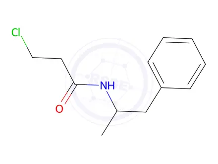 Chemical structure of (-)-3-Chloro-N-(α-methylphenethyl)-propionamide