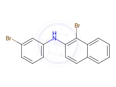 Chemical structure of 2-Naphthalenamine, 1-bromo-N-(3-bromophenyl)-