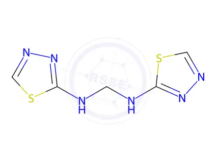 Chemical structure of N,N‘-Methylene bis-(2-amino-1,3,4-thiadiazole) in methanol