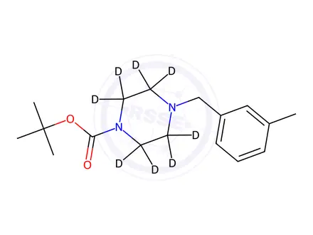 Chemical structure of N-tert-Butoxycarbonyl 1-(3-Methylbenzyl)piperazine-d8