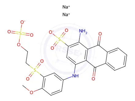 Chemical structure of Sodium 2-((5-((4-amino-9,10-dioxo-3-sulfonato-9,10-dihydroanthracen-1-yl)amino)-2-methoxyphenyl)sulfonyl)ethyl sulfate