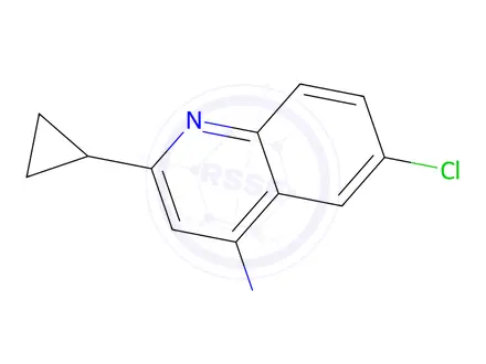 Chemical structure of 6-chloro-2-cyclopropylquinolin-4-amine