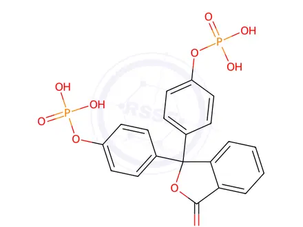 Chemical structure of (3-Oxo-1,3-dihydroisobenzofuran-1,1-diyl)bis(4,1-phenylene) bis(dihydrogen phosphate)