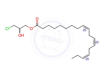 Chemical structure of rac 1-Linolenoyl-3-chloropropanediol