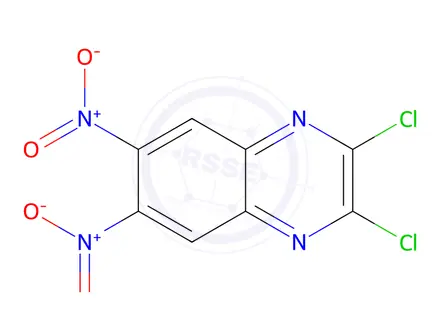 Chemical structure of 2,3-bis(chloranyl)-6,7-dinitro-quinoxaline