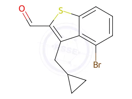 Chemical structure of 4-Bromo-3-(cyclopropylmethyl)benzo[b]thiophene-2-carbaldehyde