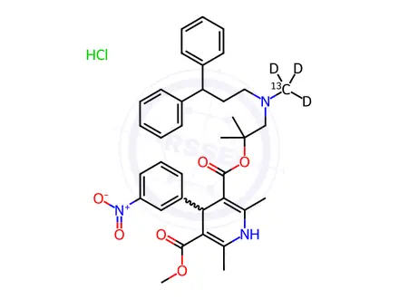 Chemical structure of Lercanidipine-13C,d3 Hydrochloride