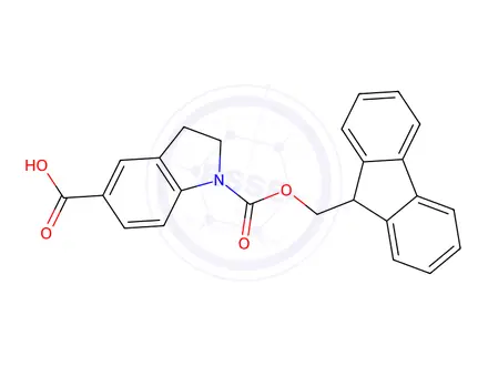 Chemical structure of 1-{[(9h-fluoren-9-yl)methoxy]carbonyl}-2,3-dihydro-1h-indole-5-carboxylic acid