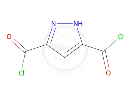 Chemical structure of 1H-Pyrazole-3,5-dicarbonyl chloride