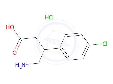 Chemical structure of 4-amino-3-(4-chlorophenyl)butanoic acid hydrochloride