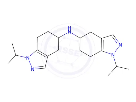 Chemical structure of 1-(propan-2-yl)-N-[1-(propan-2-yl)-4,5,6,7-tetrahydro-1H-indazol-5-yl]-4,5,6,7-tetrahydro-1H-indazol-5-amine