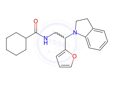 Chemical structure of N-(2-(Furan-2-yl)-2-(indolin-1-yl)ethyl)cyclohexanecarboxamide