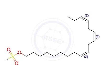 Chemical structure of 9,12,15-Octadecatrien-1-ol, 1-methanesulfonate, (9Z,12Z,15Z)-