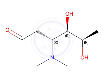 Chemical structure of 3-(Dimethylamino)-2,3,6-trideoxy-D-lyxo-hexose