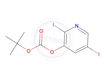 Chemical structure of tert-Butyl 2,5-Diiodopyridin-3-yl Carbonate