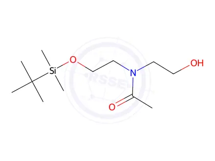 Chemical structure of N-(2-((tert-Butyldimethylsilyl)oxy)ethyl)-N-(2-hydroxyethyl)acetamide