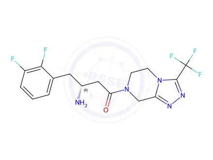 Chemical structure of (R)-3-amino-4-(2,3-difluorophenyl)-1-(3-(trifluoromethyl)-5,6-dihydro-[1,2,4]triazolo[4,3-a]pyrazin-7(8H)-yl)butan-1-one