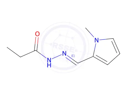 Chemical structure of Propanoic acid, [(1-methyl-1H-pyrrol-2-yl)methylene]hydrazide (9CI)