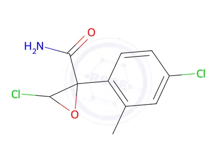 Chemical structure of 3-Chloro-2-(4-chloro-2-methylphenyl)oxirane-2-carboxamide