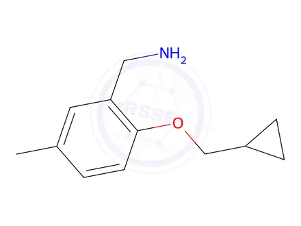 Chemical structure of (2-(Cyclopropylmethoxy)-5-methylphenyl)methanamine