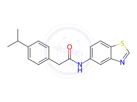 Chemical structure of N-(Benzo[d]thiazol-5-yl)-2-(4-isopropylphenyl)acetamide