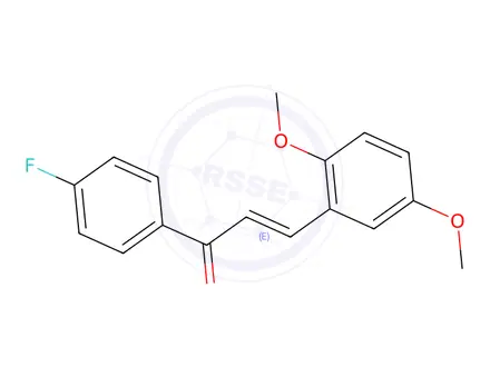 Chemical structure of (2E)-3-(2,5-Dimethoxyphenyl)-1-(4-fluorophenyl)prop-2-en-1-one