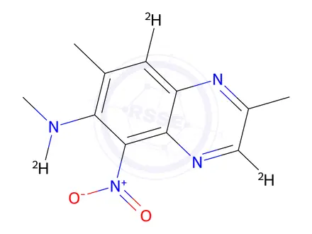 Chemical structure of N,2,7-Trimethyl-5-nitro-6-quinoxalinamine-d3