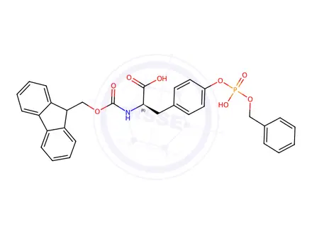 Chemical structure of Fmoc-O-benzyl-D-phosphotyrosine