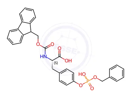 Chemical structure of Fmoc-O-benzylphospho-L-tyrosine