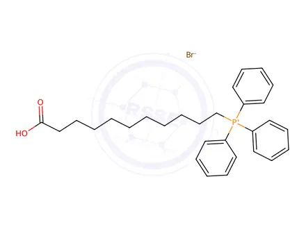 Chemical structure of (10-Carboxydecyl)(triphenyl)phosphonium bromide