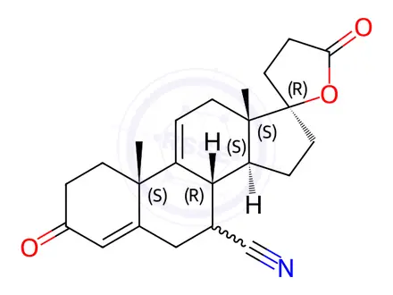 Chemical structure of (17α)-7-Cyano-17-hydroxy-3-oxo-pregna-4,9(11)-diene-21-carboxylic acid γ-Lactone
