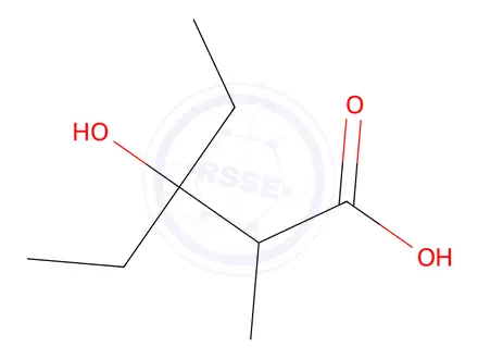Chemical structure of 3-Ethyl-3-hydroxy-2-methylpentanoic acid