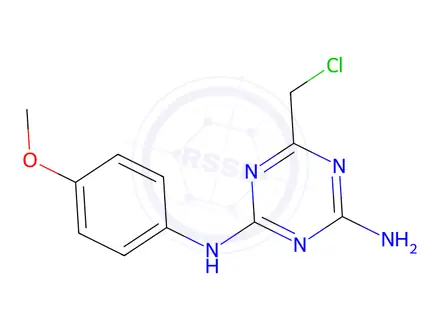 Chemical structure of 6-(Chloromethyl)-N2-(4-methoxyphenyl)-1,3,5-triazine-2,4-diamine