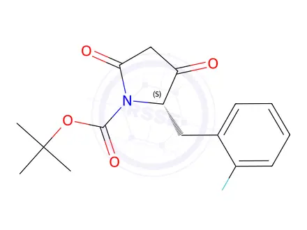 Chemical structure of tert-butyl (S)-2-(2-fluorobenzyl)-3,5-dioxopyrrolidine-1-carboxylate