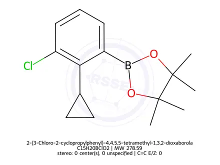 Chemical structure of 2-(3-Chloro-2-cyclopropylphenyl)-4,4,5,5-tetramethyl-1,3,2-dioxaborolane