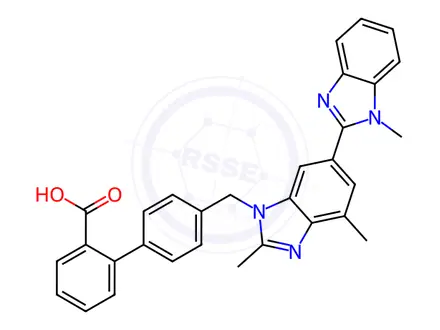 Chemical structure of 4'-((1,2',7'-Trimethyl-1H,3'H-[2,5'-bibenzo[d]imidazol]-3'-yl)methyl)-[1,1'-biphenyl]-2-carboxylic Acid