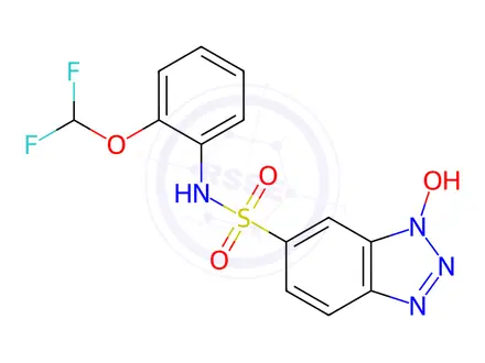 Chemical structure of n-[2-(difluoromethoxy)phenyl]-1-hydroxy-1h-1,2,3-benzotriazole-6-sulfonamide