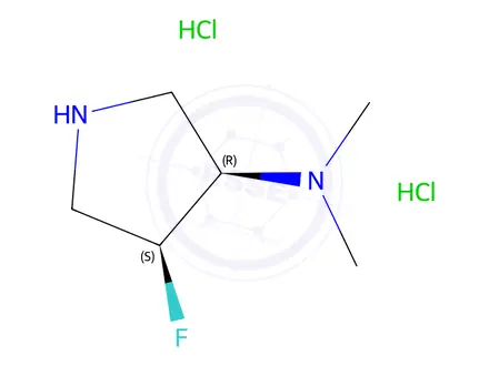 Chemical structure of cis-4-fluoro-N,N-dimethyl-pyrrolidin-3-amine;dihydrochloride