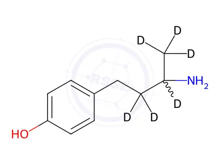 Chemical structure of rac 4-(3-Aminobutyl)phenol-d6