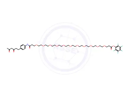 Chemical structure of Diketone-PEG11-PFP ester