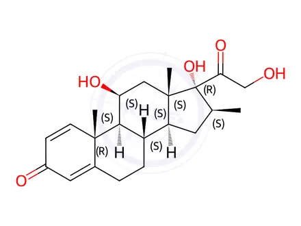 Chemical structure of 11β,17,21-Trihydroxy-16β-methylpregna-1,4-diene-3,20-dione