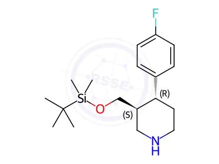 Chemical structure of (3S,4R)-3-(((Tert-butyldimethylsilyl)oxy)methyl)-4-(4-fluorophenyl)piperidine
